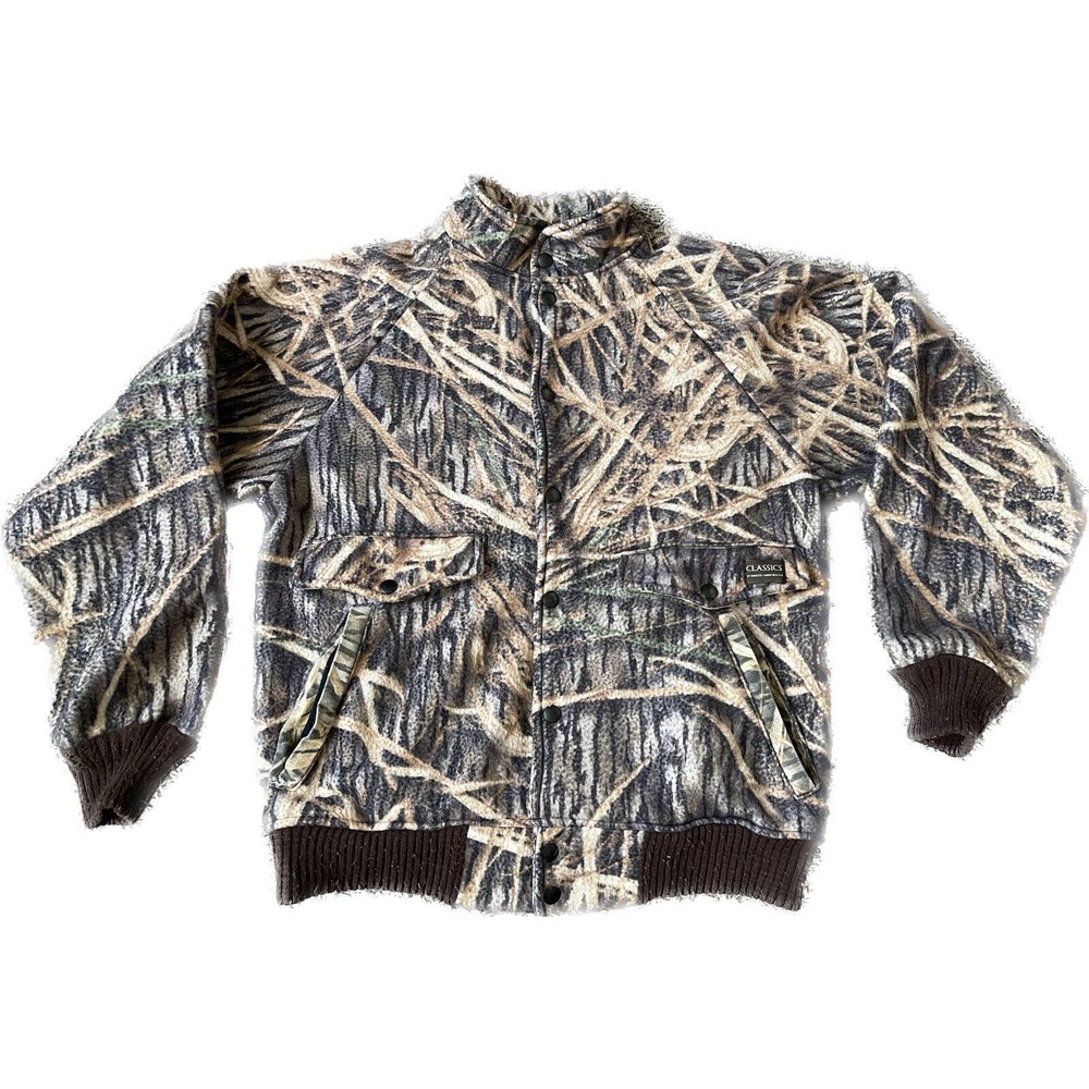 Vintage Classics by Ranger Camo Medium USA Made Fleece Full Zip Jacket VTG